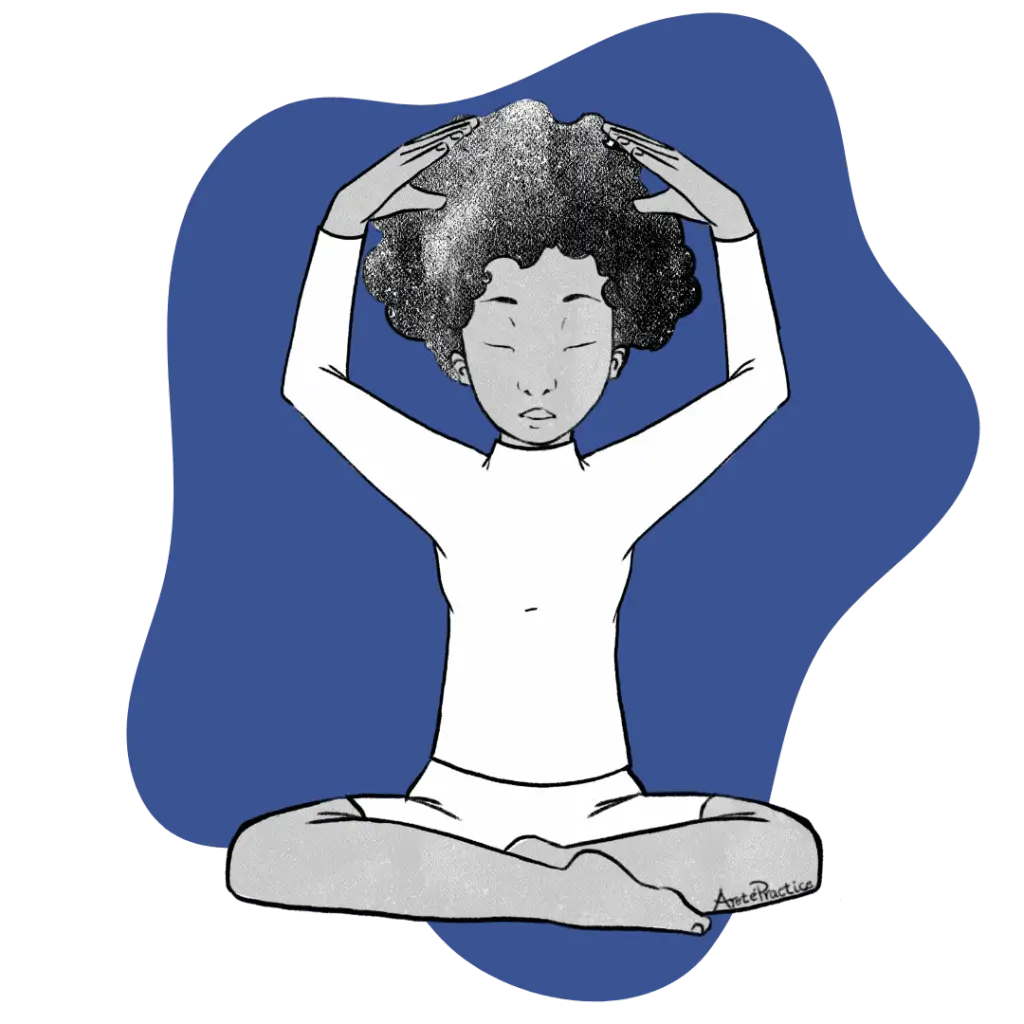 Illustration of Elaine doing the Meditation for Self-Blessing Featured Image