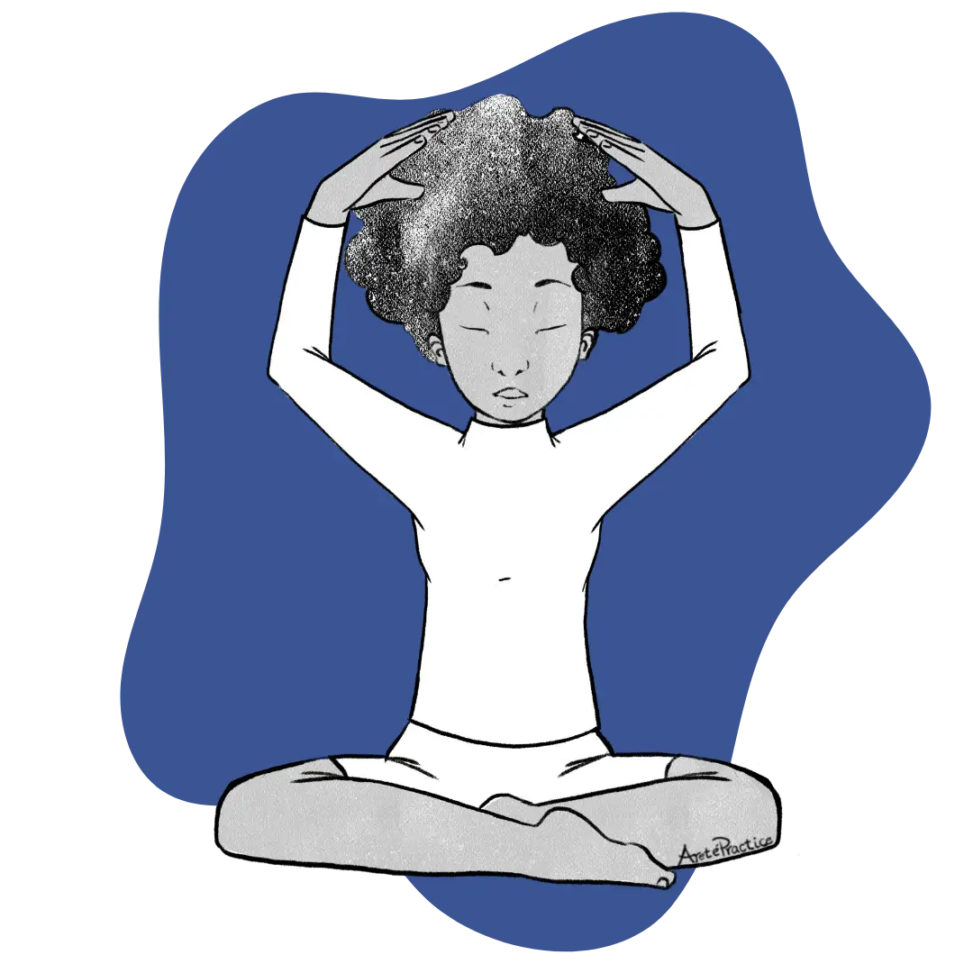 Illustration of Elaine doing the Meditation for Self-Blessing Featured Image