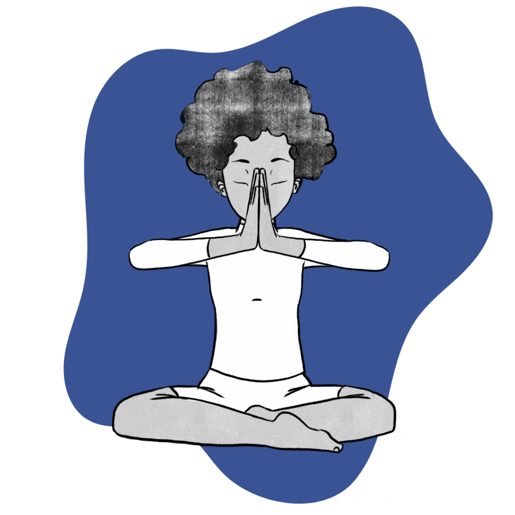 Illustration of Elaine doing the Meditation to Heal a Broken Heart Featured Image (1)