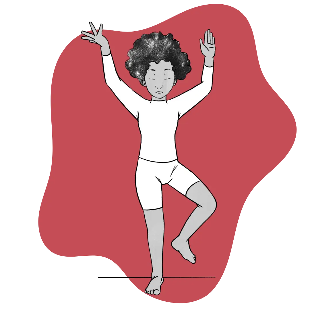 Illustration of Elaine sitting in easy pose doing the Realignment Kriya Featured Image