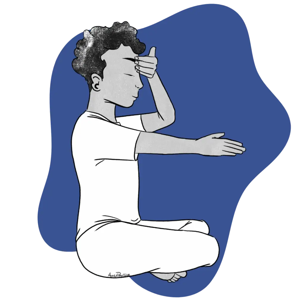 Illustration of Jerry sitting in easy pose doing the Stimulate Your Chakras Featured Image