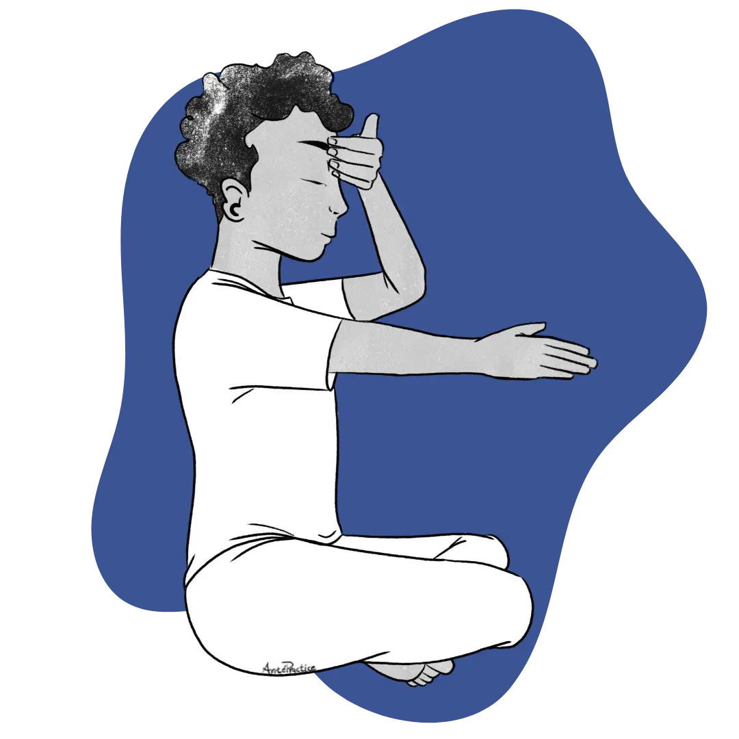 Illustration of Jerry sitting in easy pose doing the Stimulate Your Chakras Featured Image
