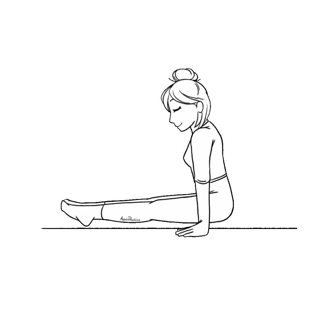 Illustration of Helen with legs extended and body drops