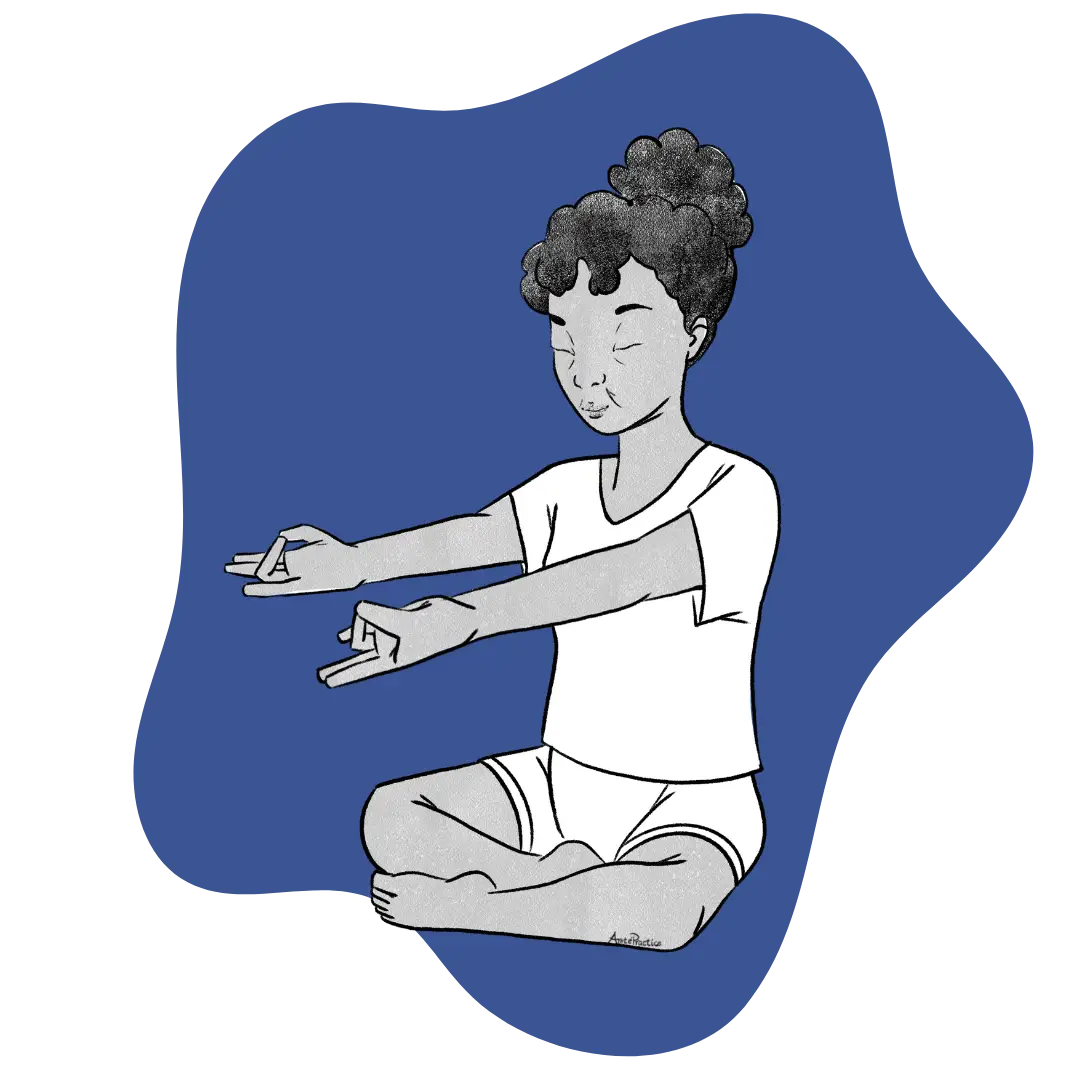 Illustration of Estelle sitting in easy pose doing the Refine the Mind for Intelligence and Intuition Featured Image
