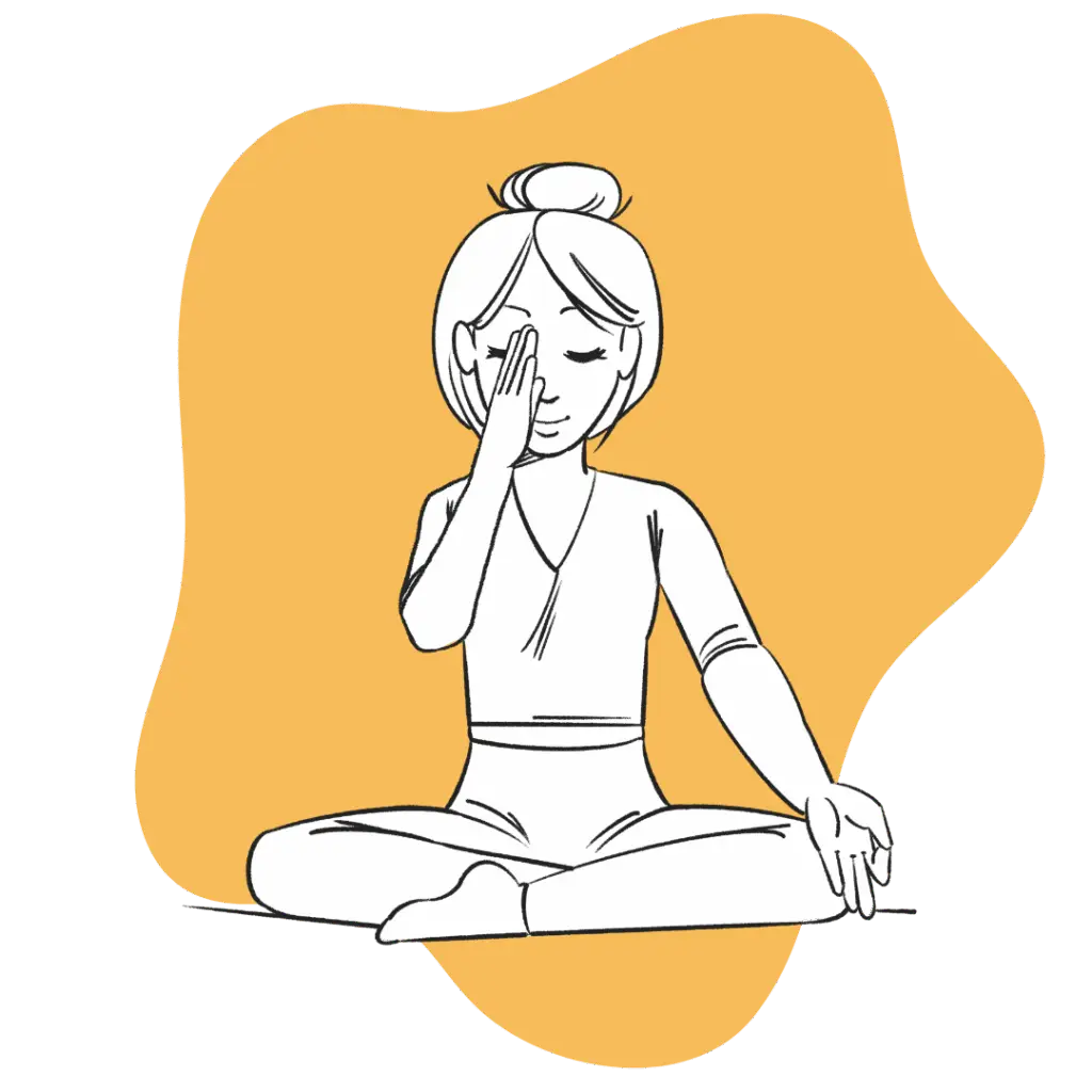 Illustration of Helen sitting in easy pose doin the Soothing Featured Image