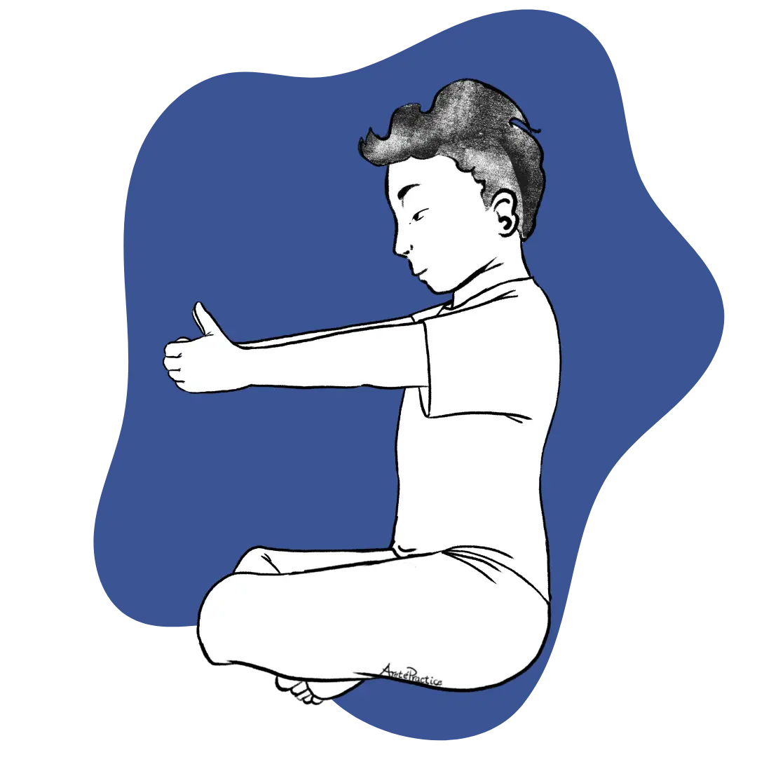 Illustration of George sitting in easy pose doing the Kriya with Laya Yoga Kundalini Mantra Featured Image