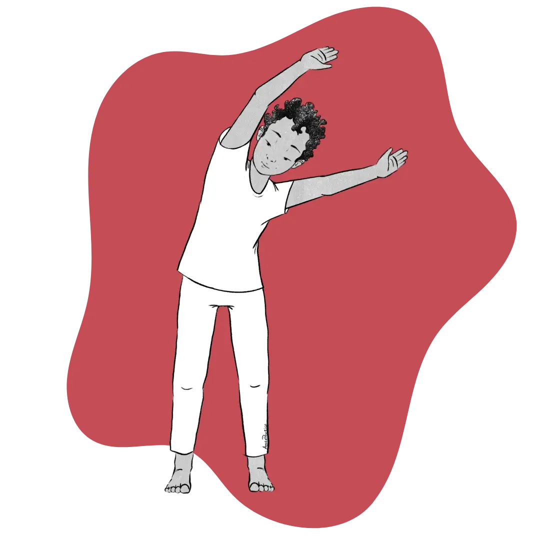 Ilustración de Jerry de pie y haciendo el Har Aerobic Kriya Imagen destacada