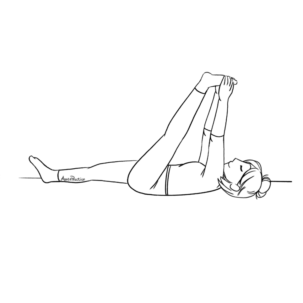 Illustration of Helen laying down doing the Awaken the Diaphragm - Posture 1