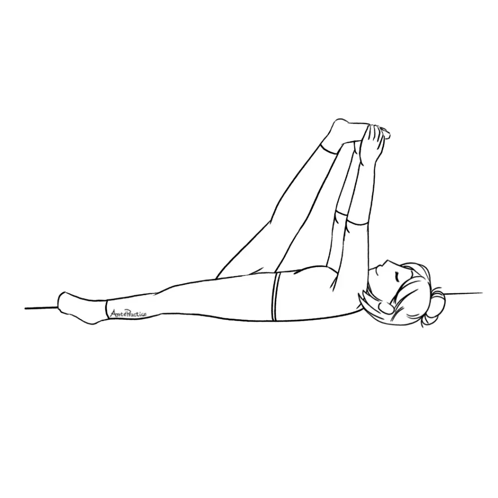 Illustration of Helen laying down doing the Awaken the Diaphragm - Posture 2