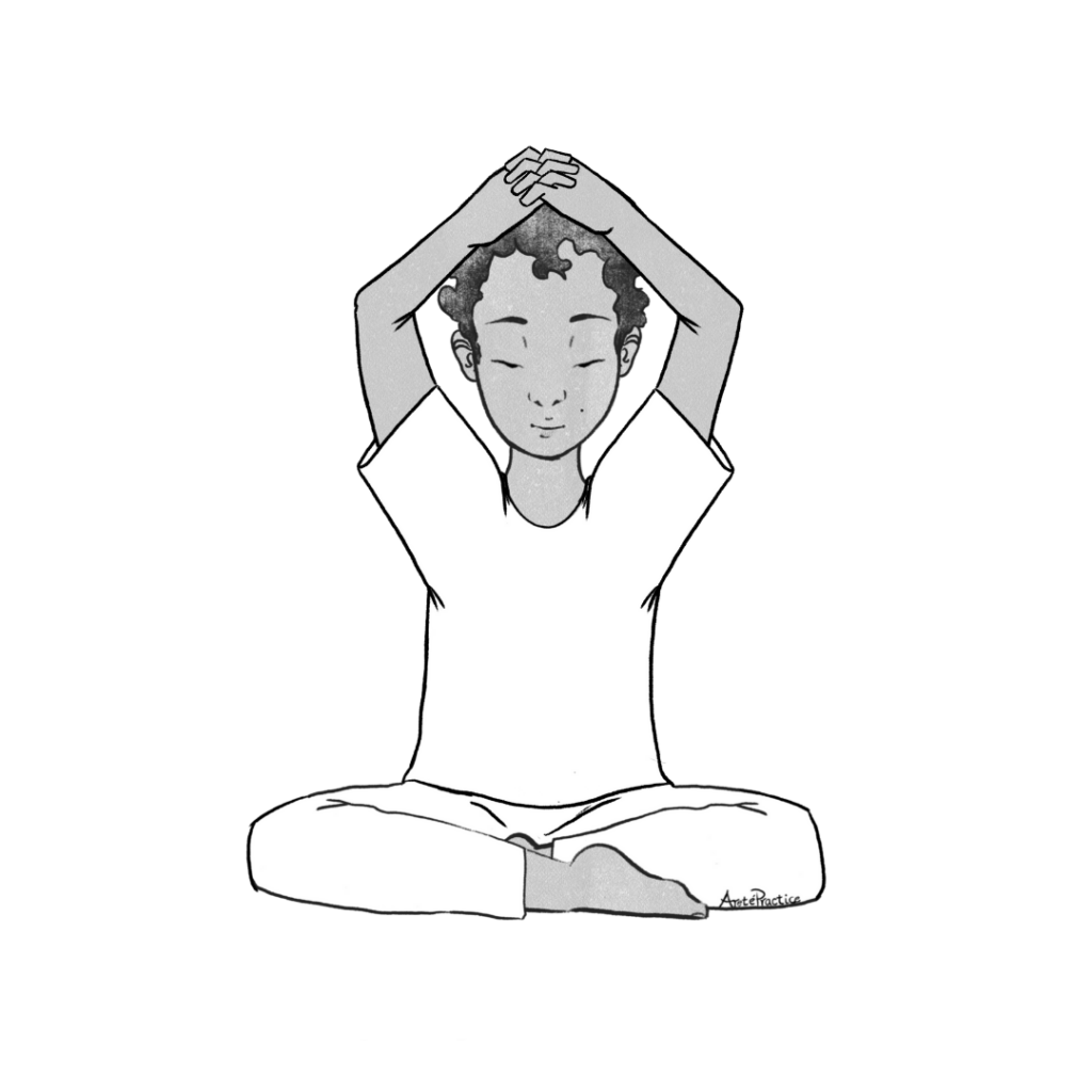 Illustration of Jerry sitting in easy pose with hands interlaced in top of head