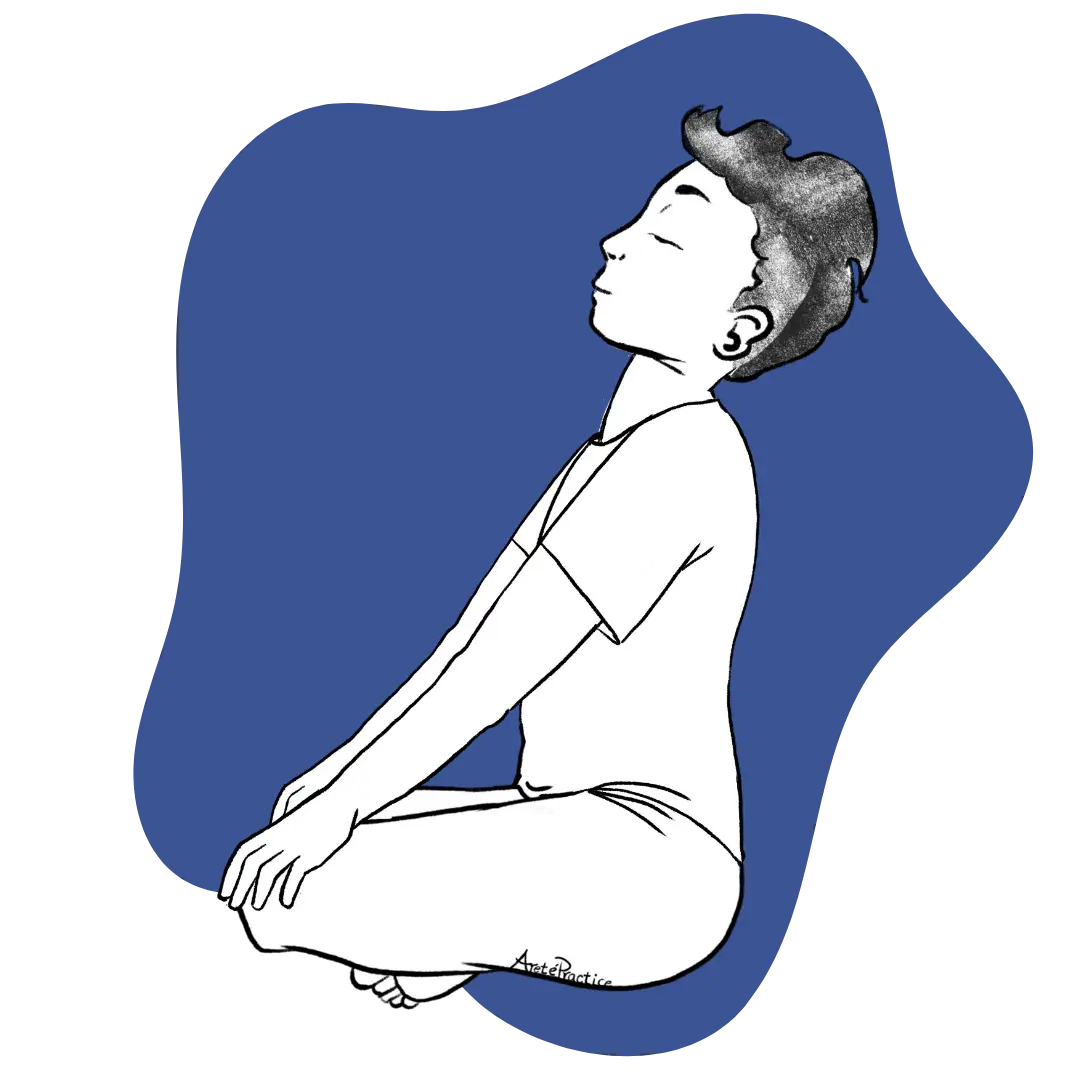 Illustration of George sitting in easy pose doing the Kaamana Kriya Featured Image