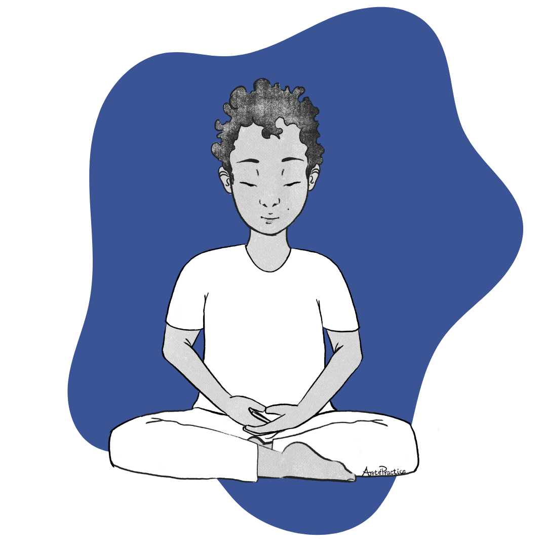 Illustration of Jerry sitting in easy pose doing the The Last Resort Meditation Featured Image