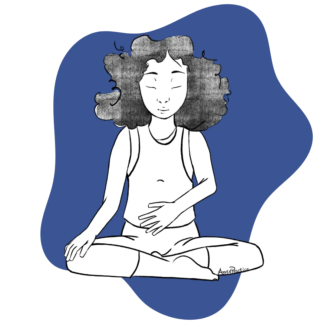 Illustration of Susan sitting in easy pose doing the Bless Your Child in the Womb Featured Image
