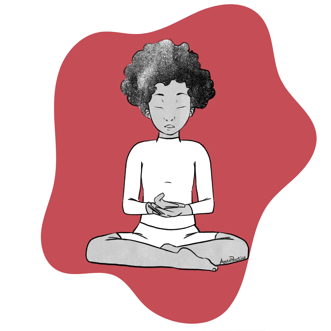 Illustration of Elaine sitting in easy pose doing the Rebirthing Featured Image