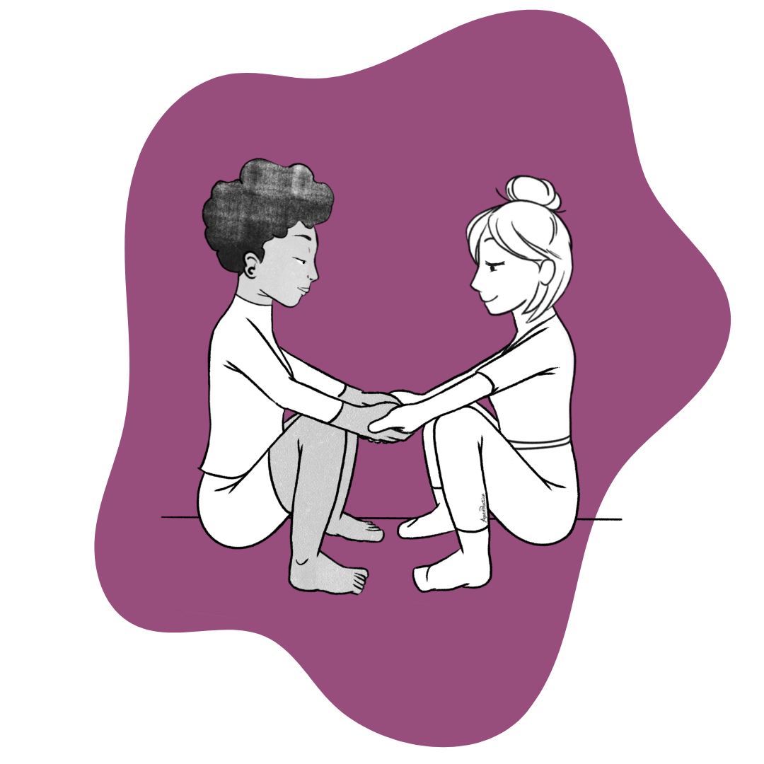 Illustration of Elaine and Helen doing the Three Part Venus Kriya Featured Image
